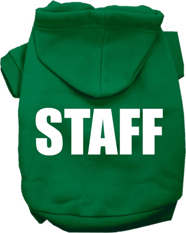 Staff Costume Screen Print Dog Hoodie Emerald Green Size XL